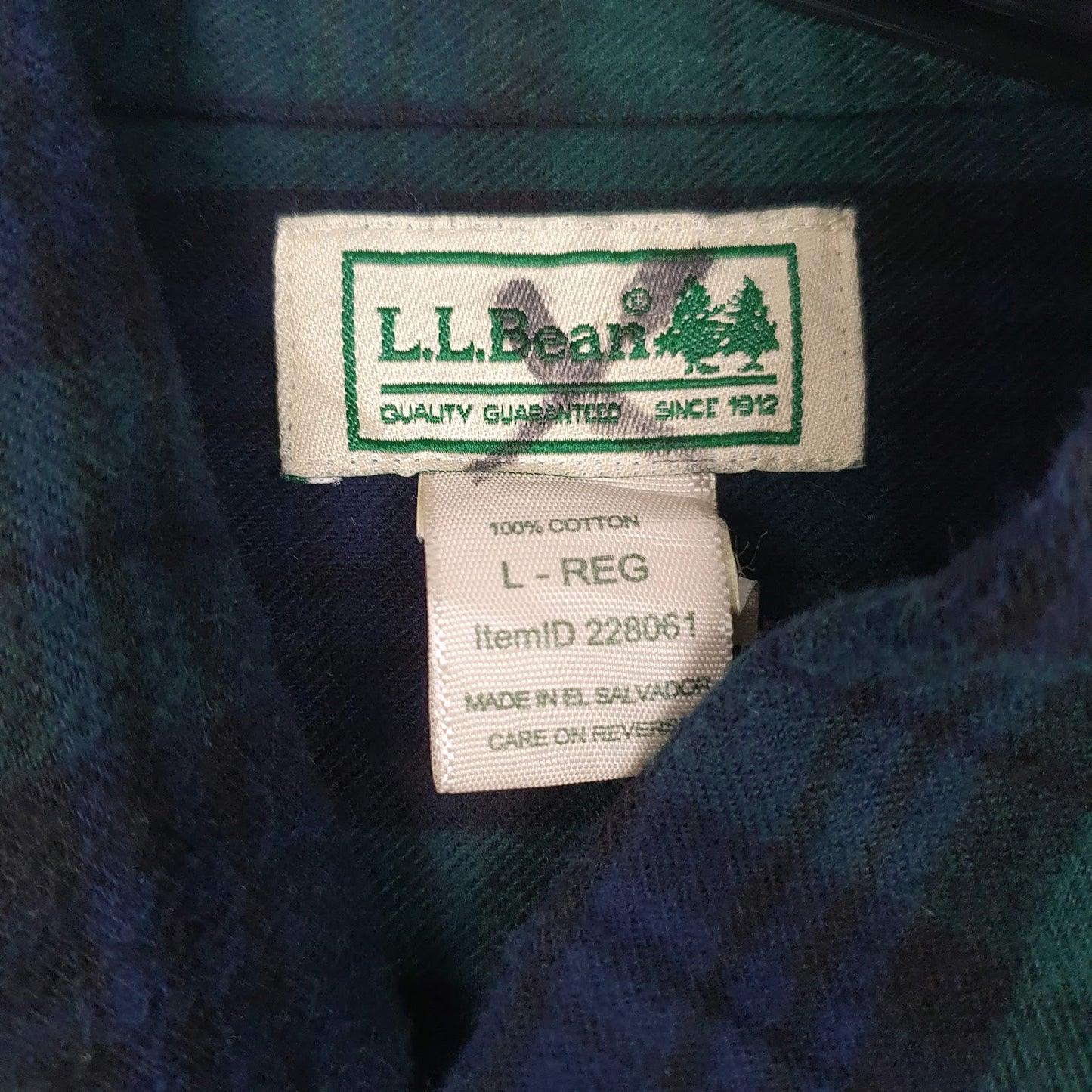 Mens Navy L.L.Bean Flannel  Shirt