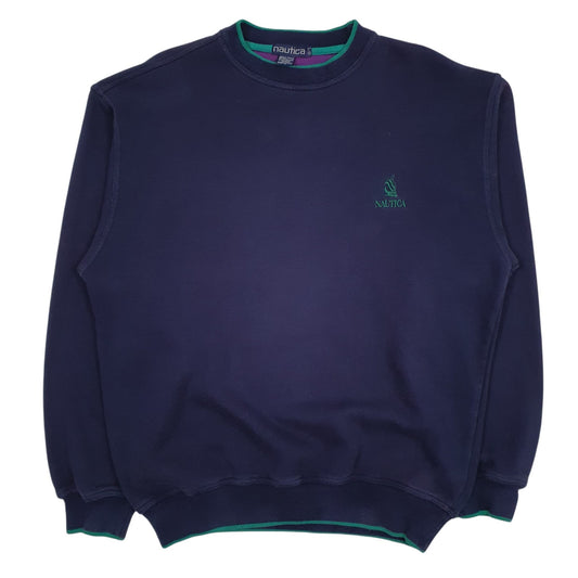 Mens Navy Nautica Vintage 90s Crewneck Jumper