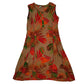 Womens Brown R  Sleeveless Dress