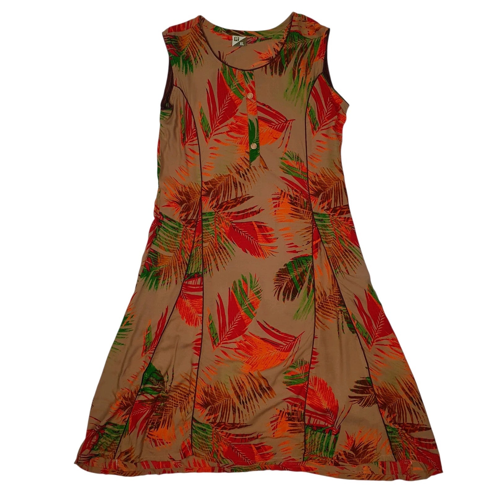 Womens Brown R  Sleeveless Dress