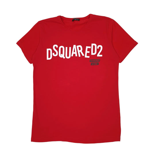 Mens Red Dsquared2  Short Sleeve T Shirt