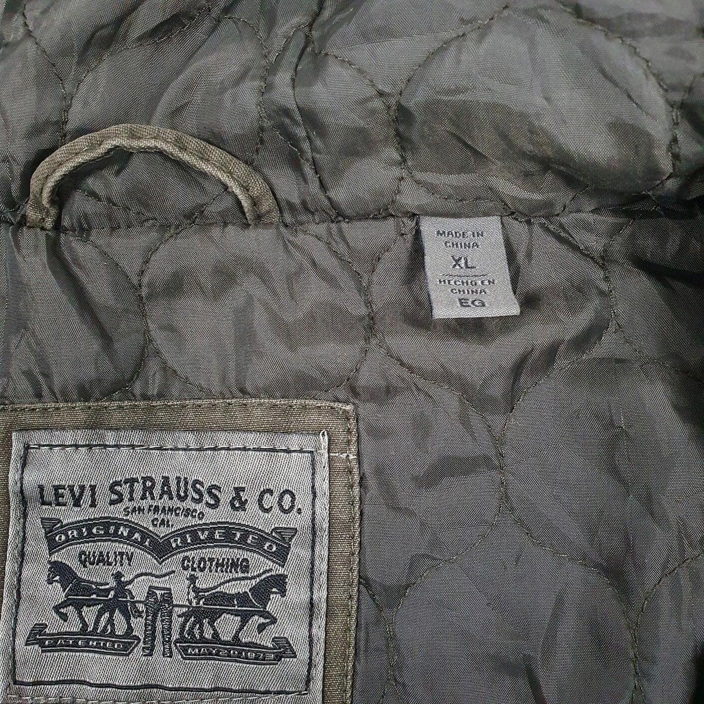 Womens Green Levis Padded  Coat