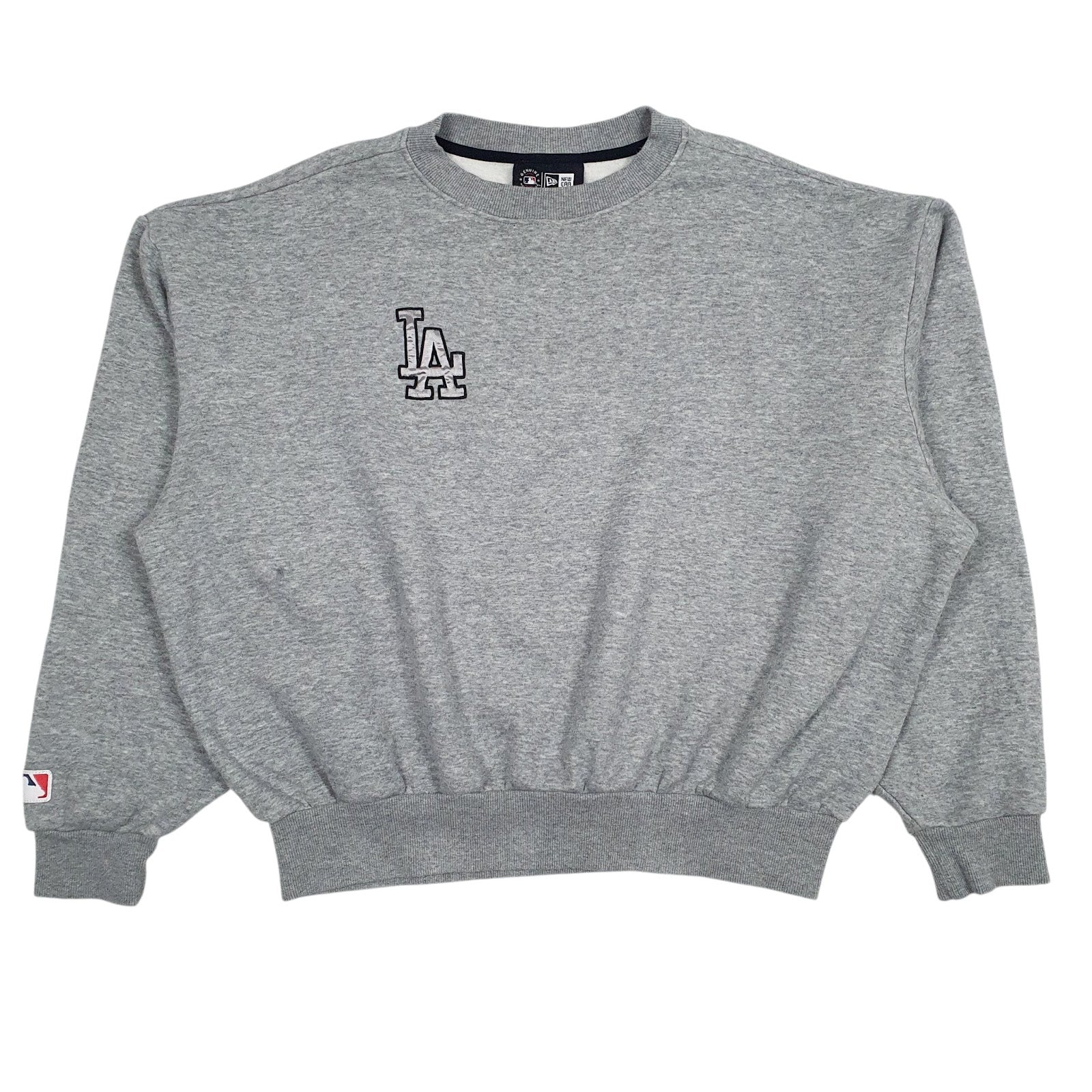 Womens Grey MLB Los Angeles Dodgers Baggy Crewneck Jumper