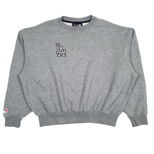 Womens Grey MLB Los Angeles Dodgers Baggy Crewneck Jumper