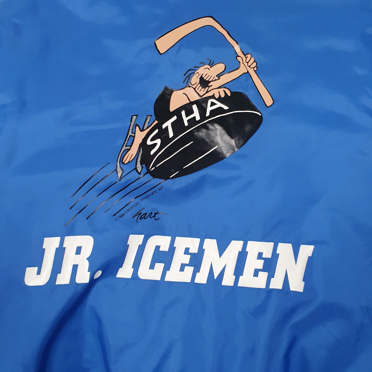 Mens Blue Holloway Vintage 90s JR. Icemen  Coat