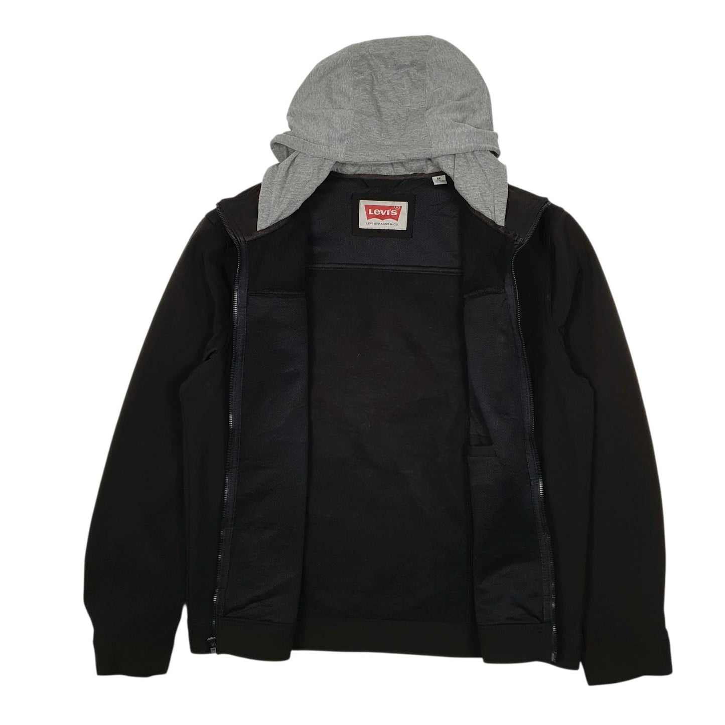 Mens Black Levis Windbreaker Hoodie  Coat