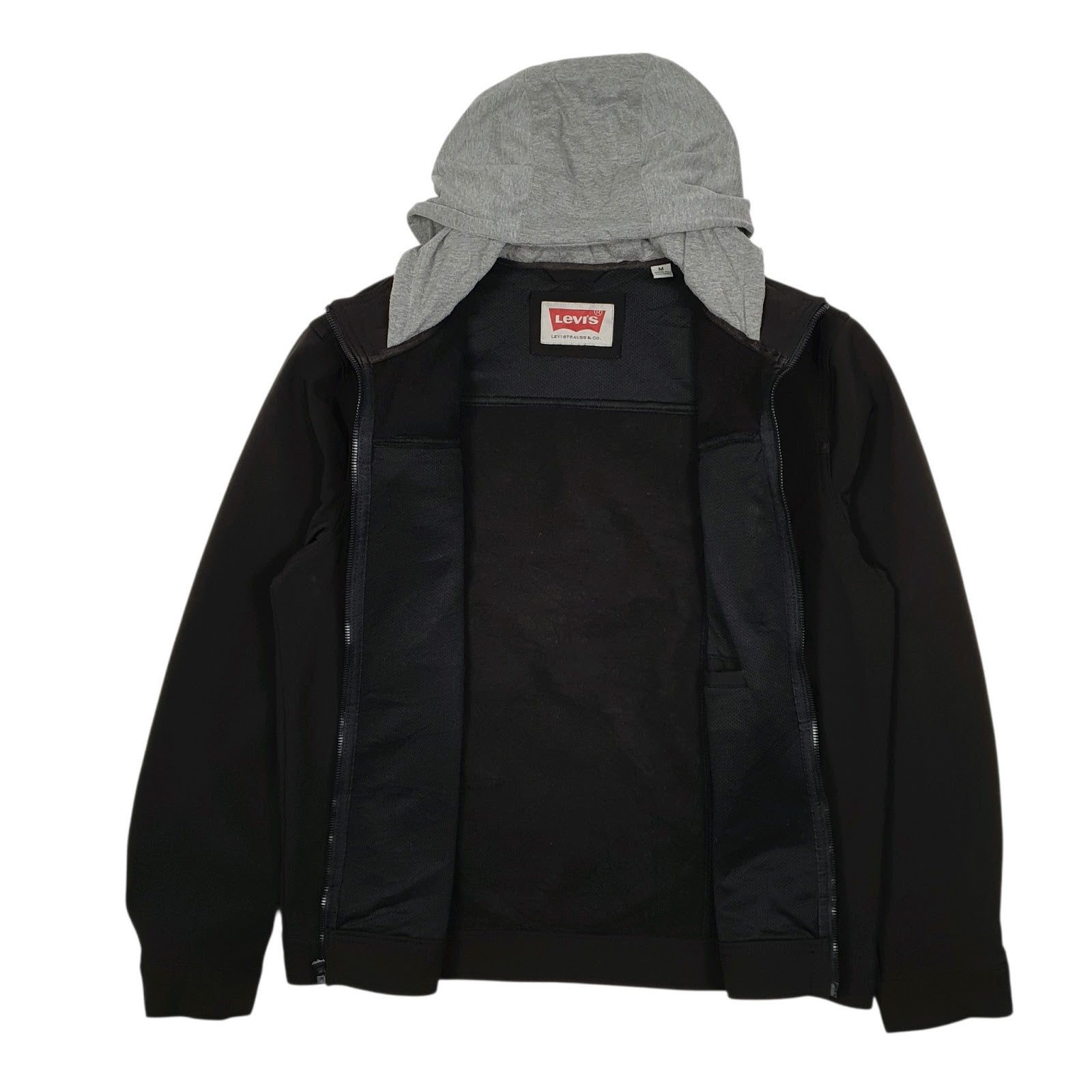 Mens Black Levis Windbreaker Hoodie  Coat