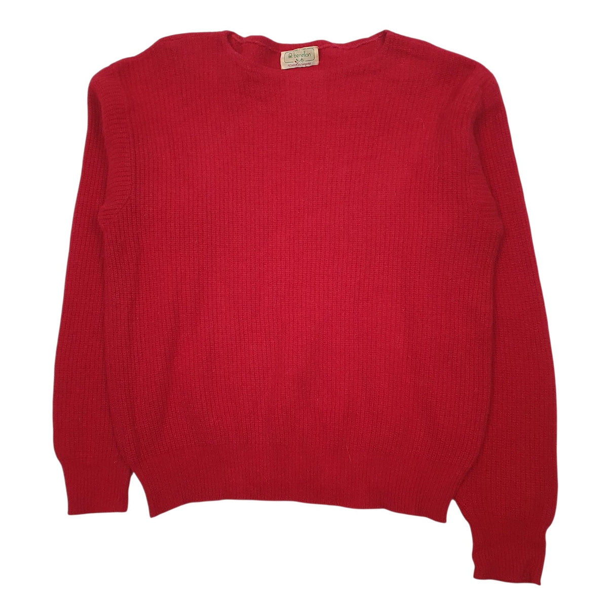 Womens Red United Colors Of Benetton Vintage Knit Crewneck Jumper