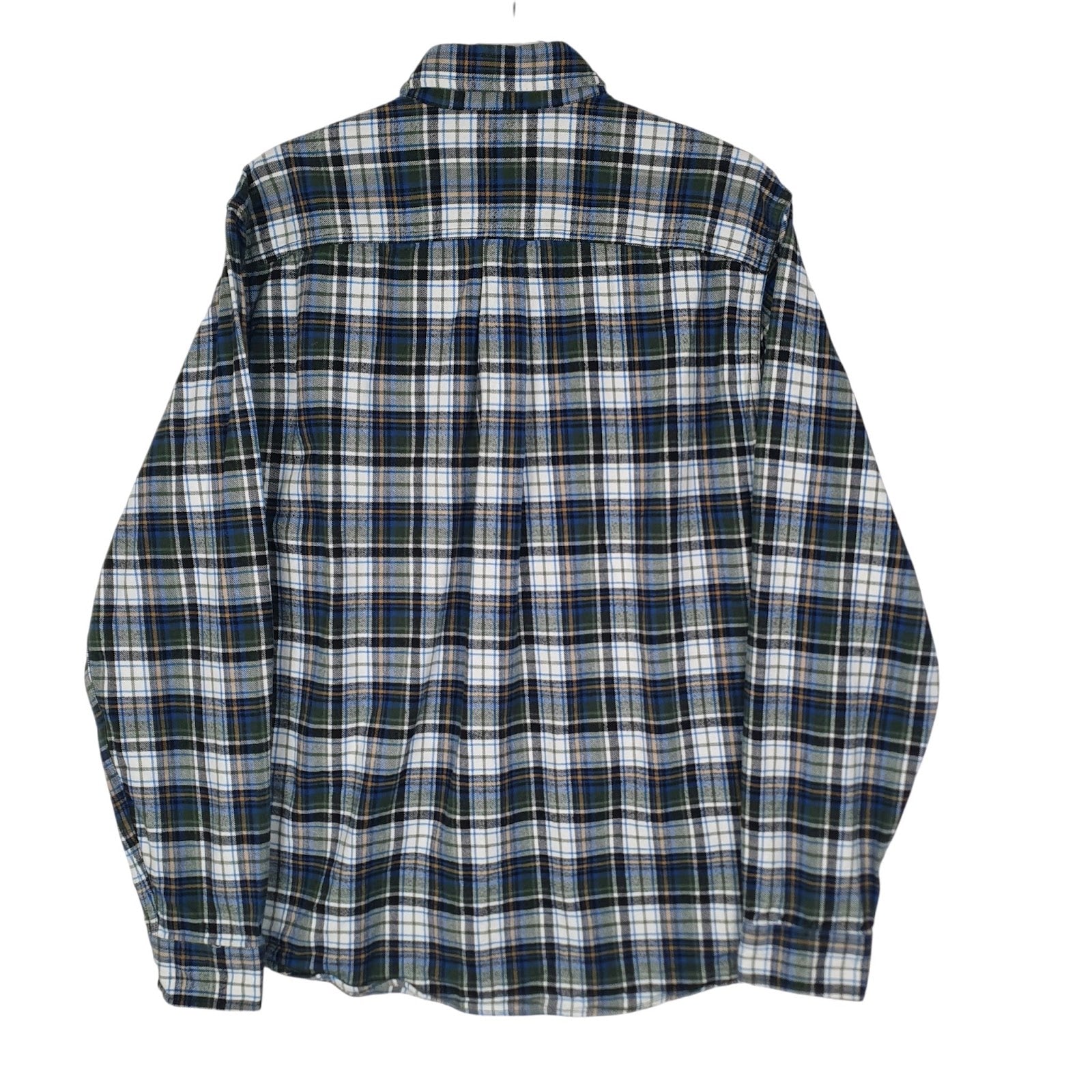 Mens Green Eddie Bauer Thick Flannel Plaid  Shirt