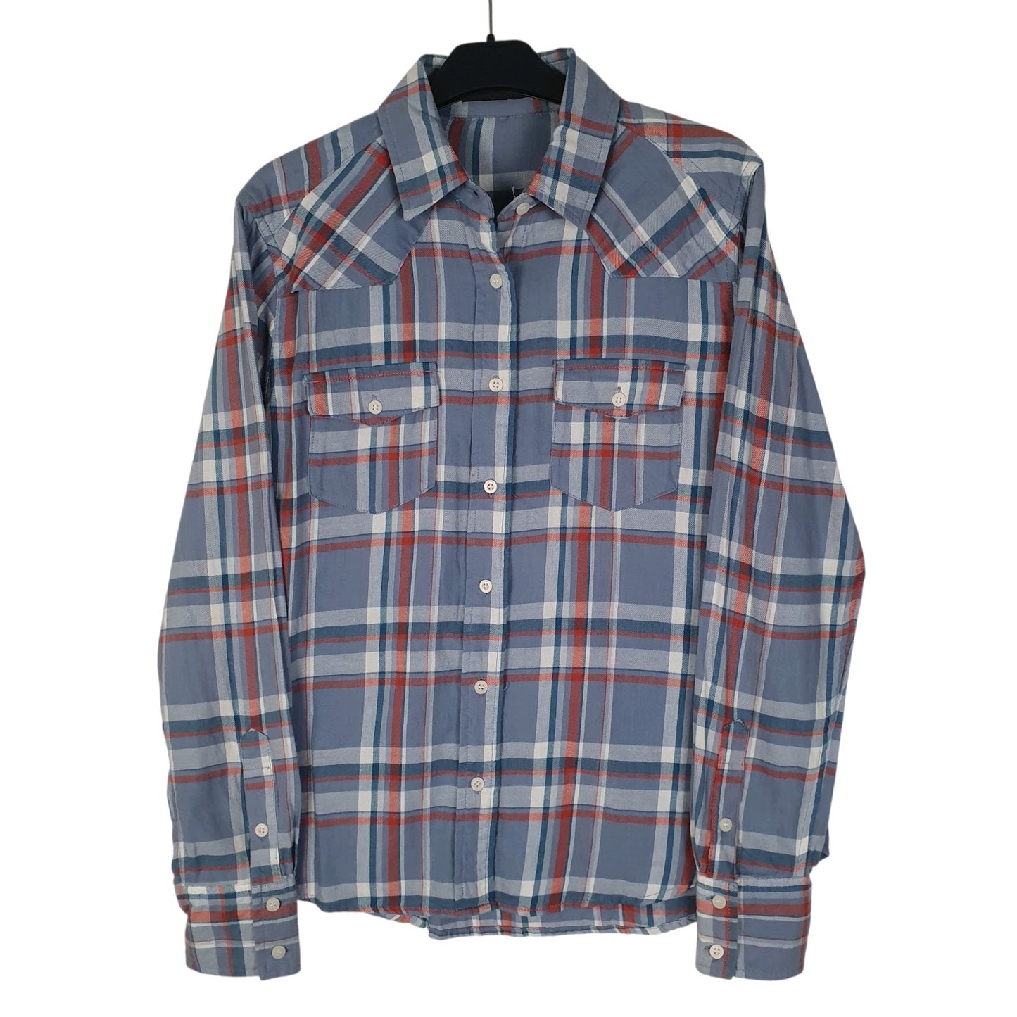 Womens Blue Heather  Long Sleeve Shirt