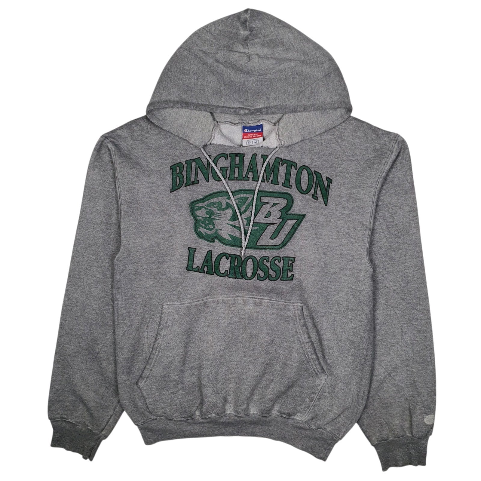Mens Grey Champion Binghampton Lacrosse Hoodie Jumper
