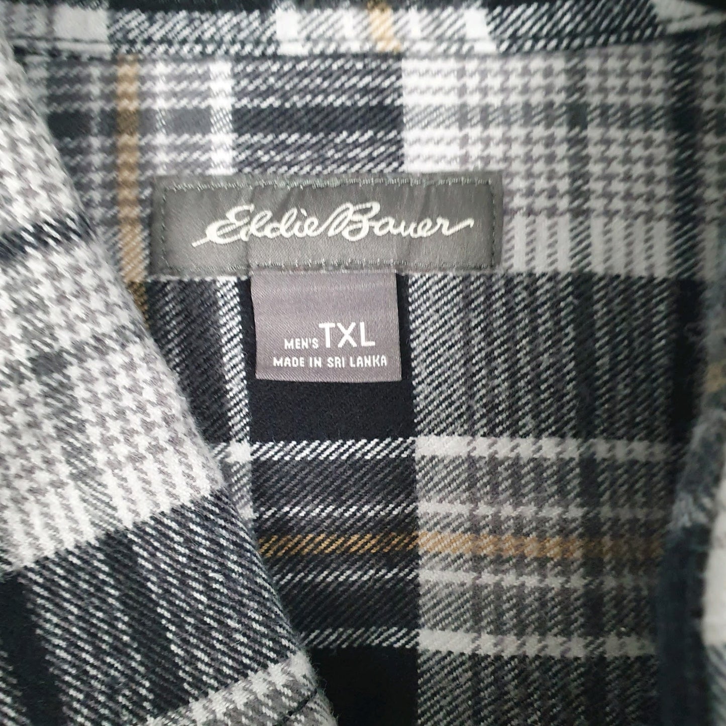 Mens Grey Eddie Bauer Flannel  Shirt