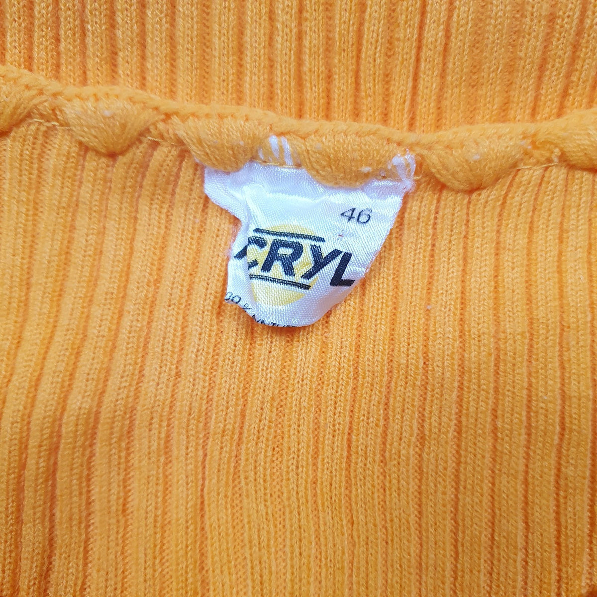 Womens Orange Acryl Blouse  T Shirt