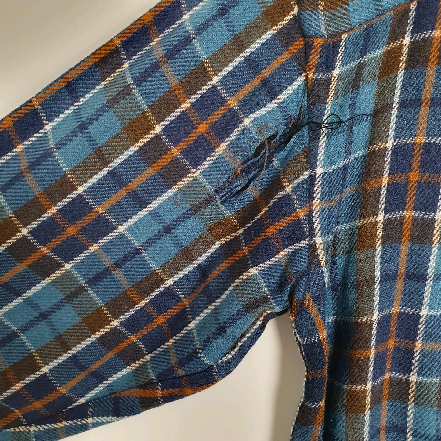 Mens Blue Michiko Plaid Flannel  Shirt