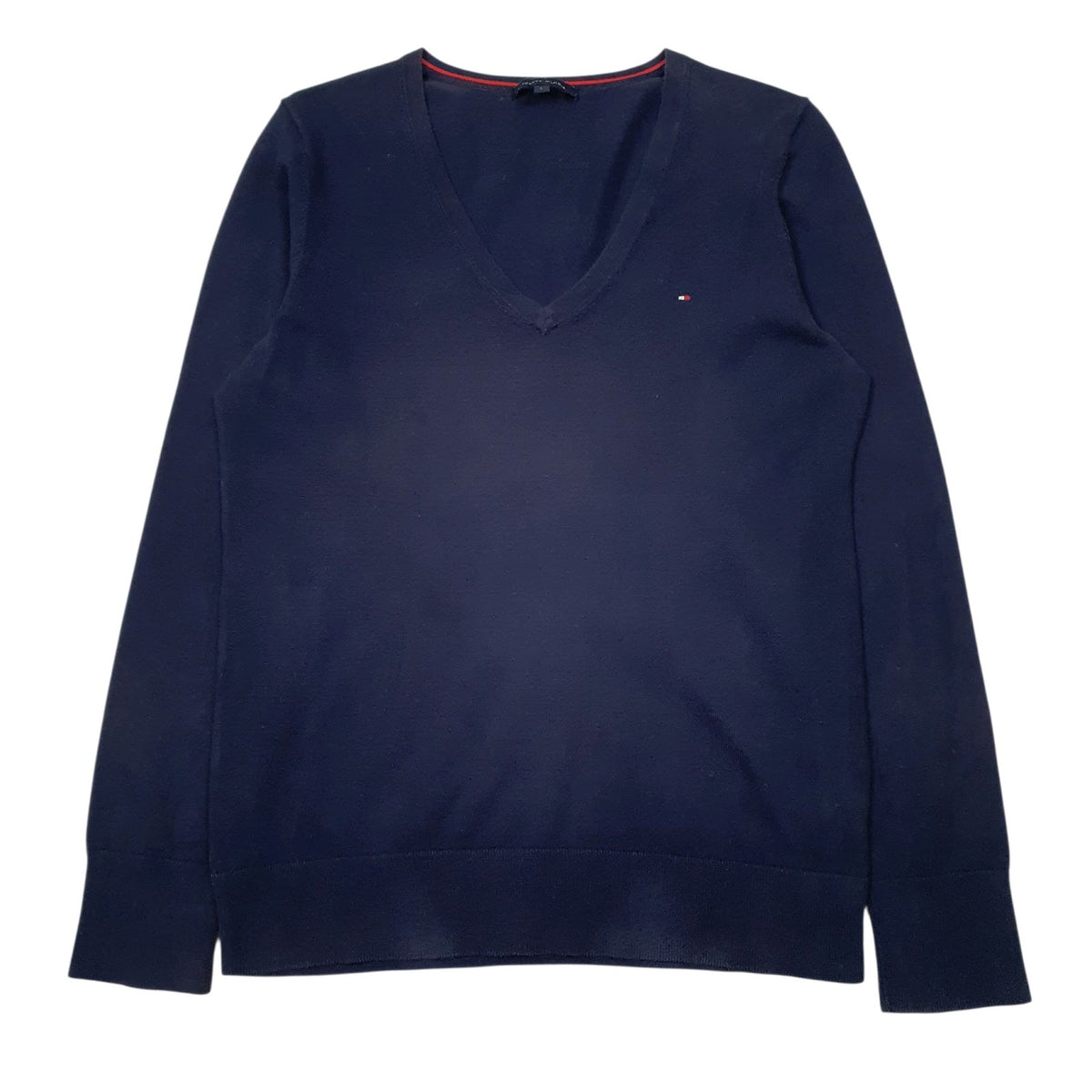 Womens Navy Tommy Hilfiger  V Neck Jumper