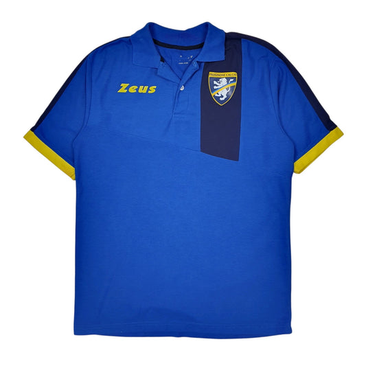 Mens Blue Unbranded Frosinone Calcio FC Short Sleeve Polo Shirt