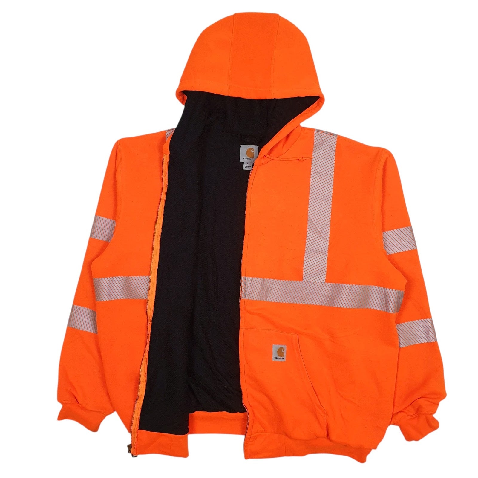 Mens Orange Carhartt Workwear Hi-Vis Full Zip Jumper