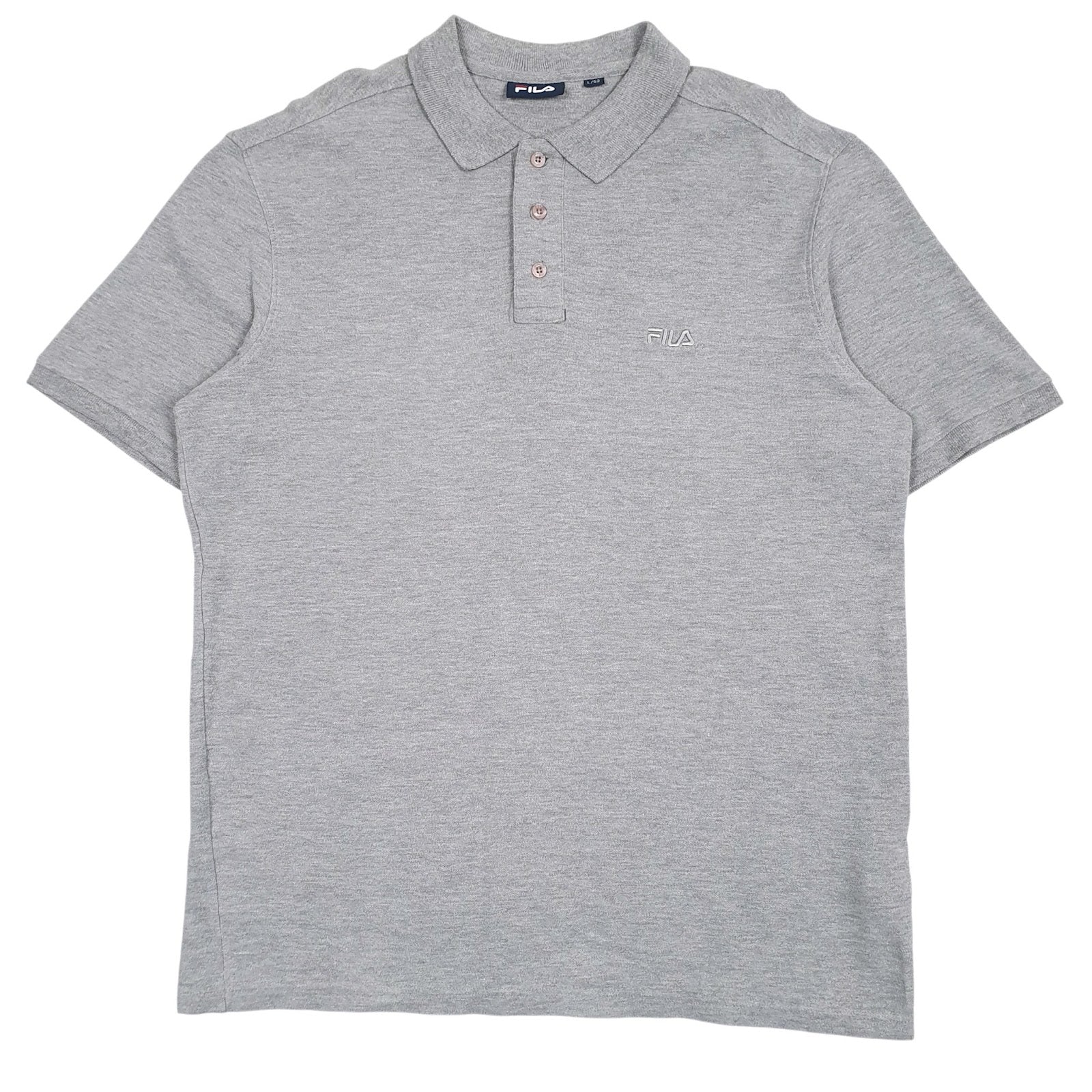 Mens Grey Fila  Short Sleeve Polo Shirt