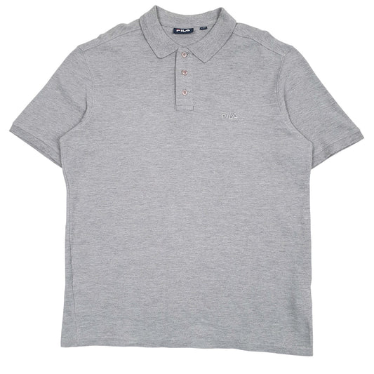 Mens Grey Fila  Short Sleeve Polo Shirt