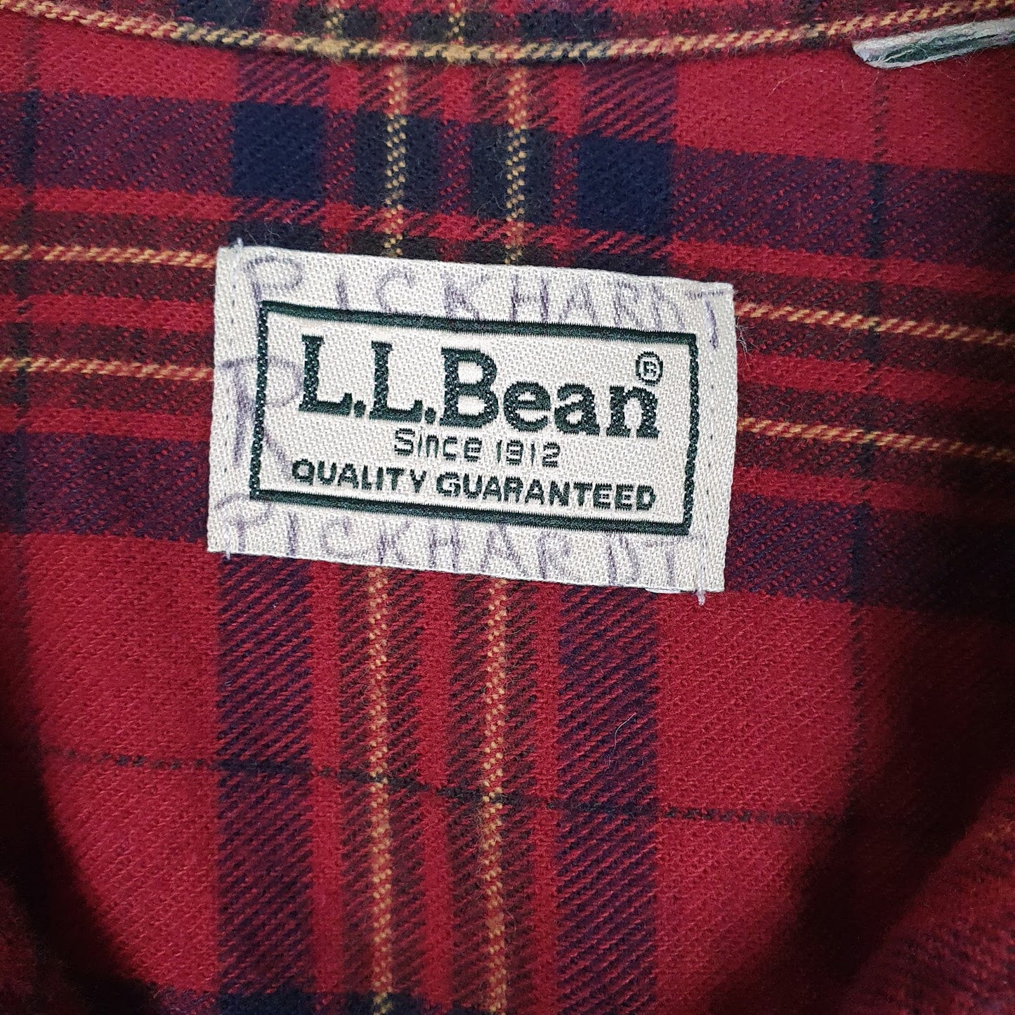 Mens Red L.L.Bean Flannel  Shirt