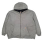Mens Grey Carhartt Hoodie Quilt Lined Full Zip Jumper