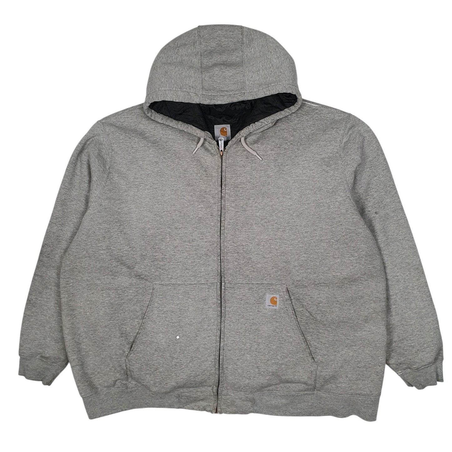 Mens Grey Carhartt Hoodie Quilt Lined Full Zip Jumper
