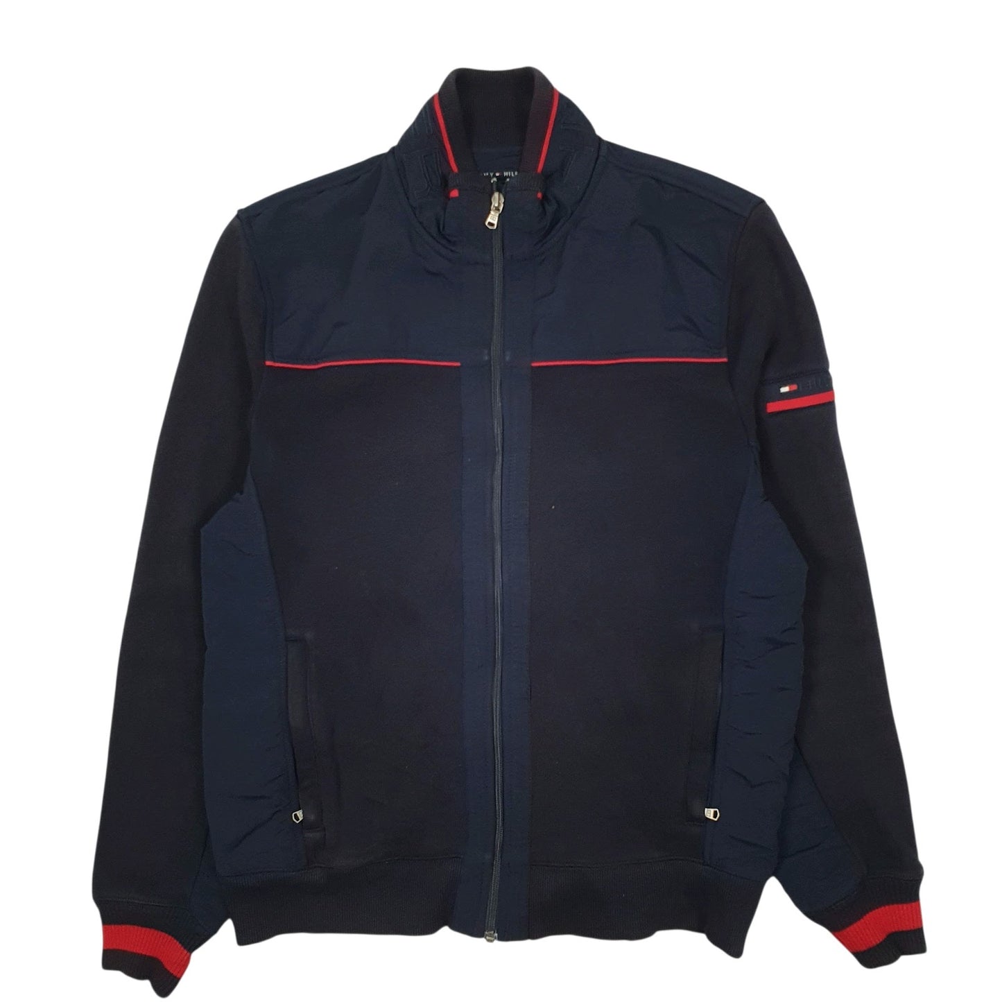Mens Navy Tommy Hilfiger Fleece Crewneck Coat