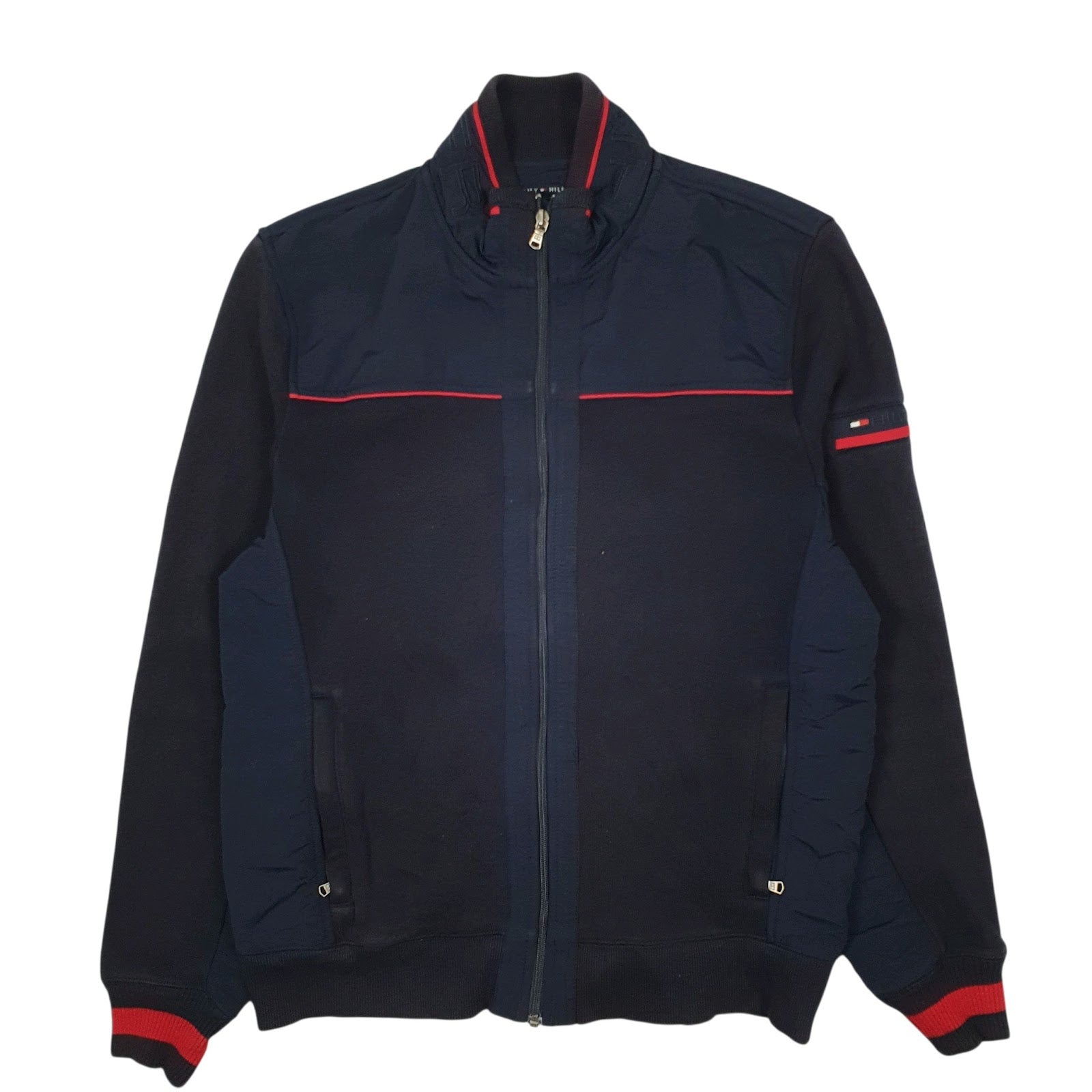 Mens Navy Tommy Hilfiger Fleece Crewneck Coat