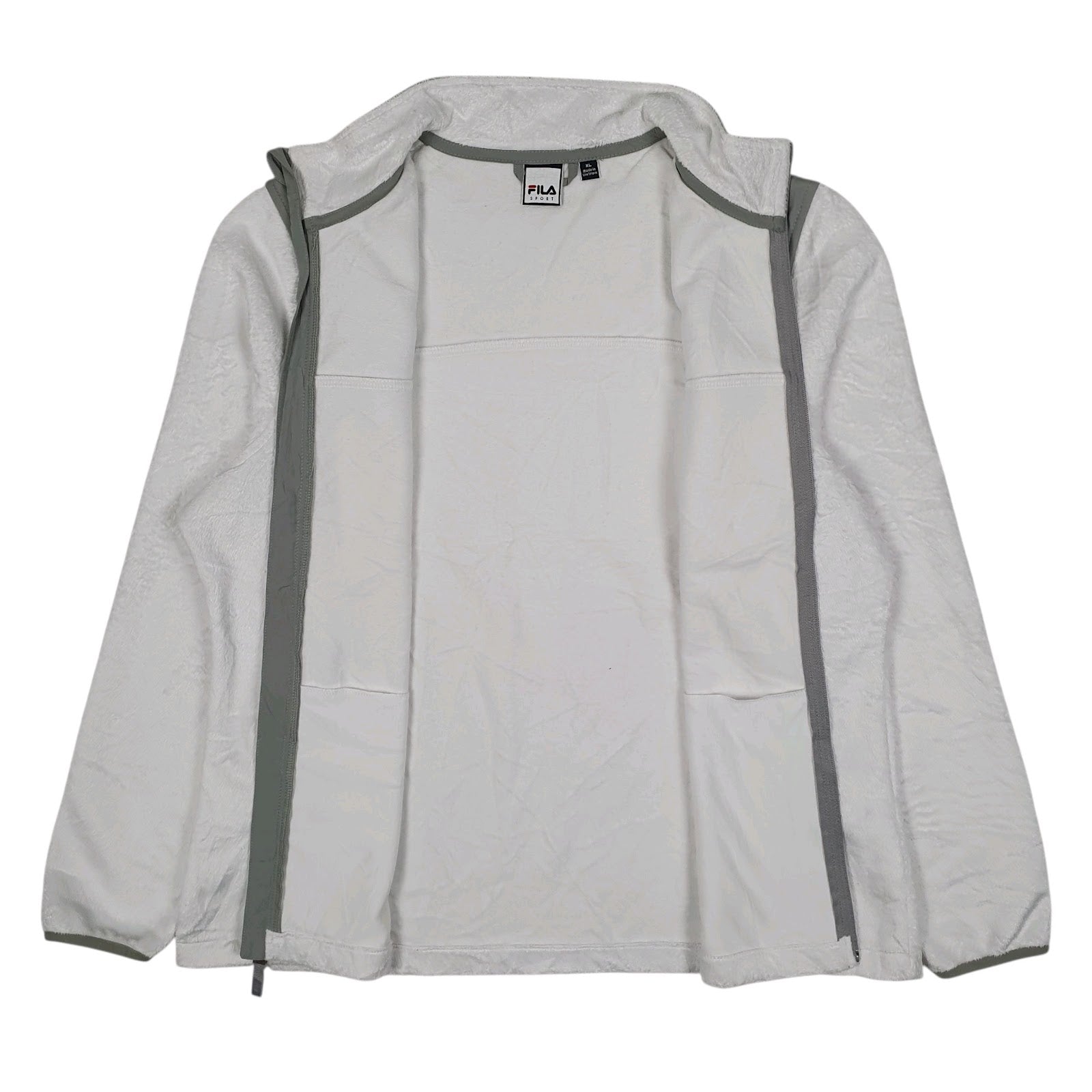 Womens White Fila  Full Zip Jumper