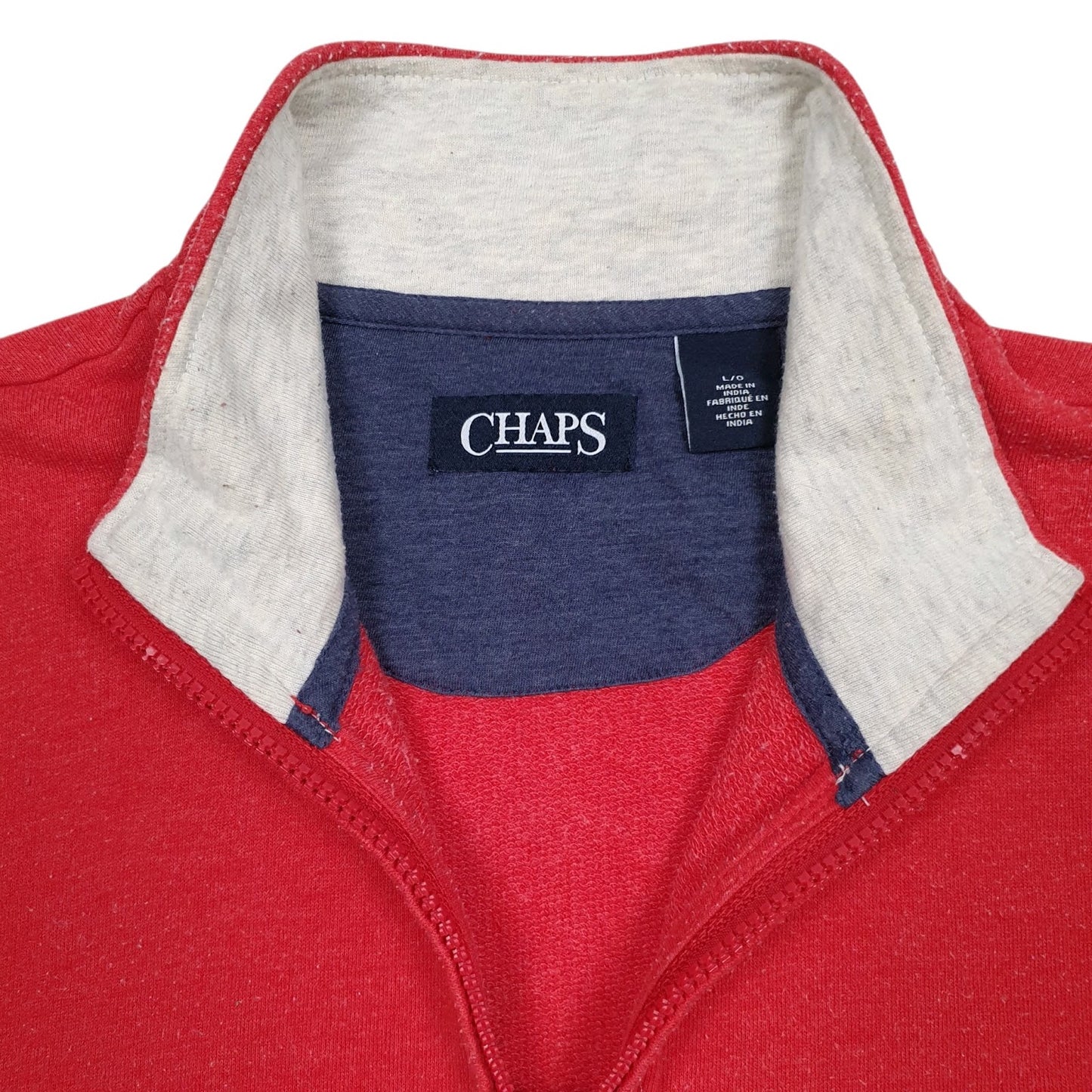 Mens Red Chaps  Quarter Zip Jumper