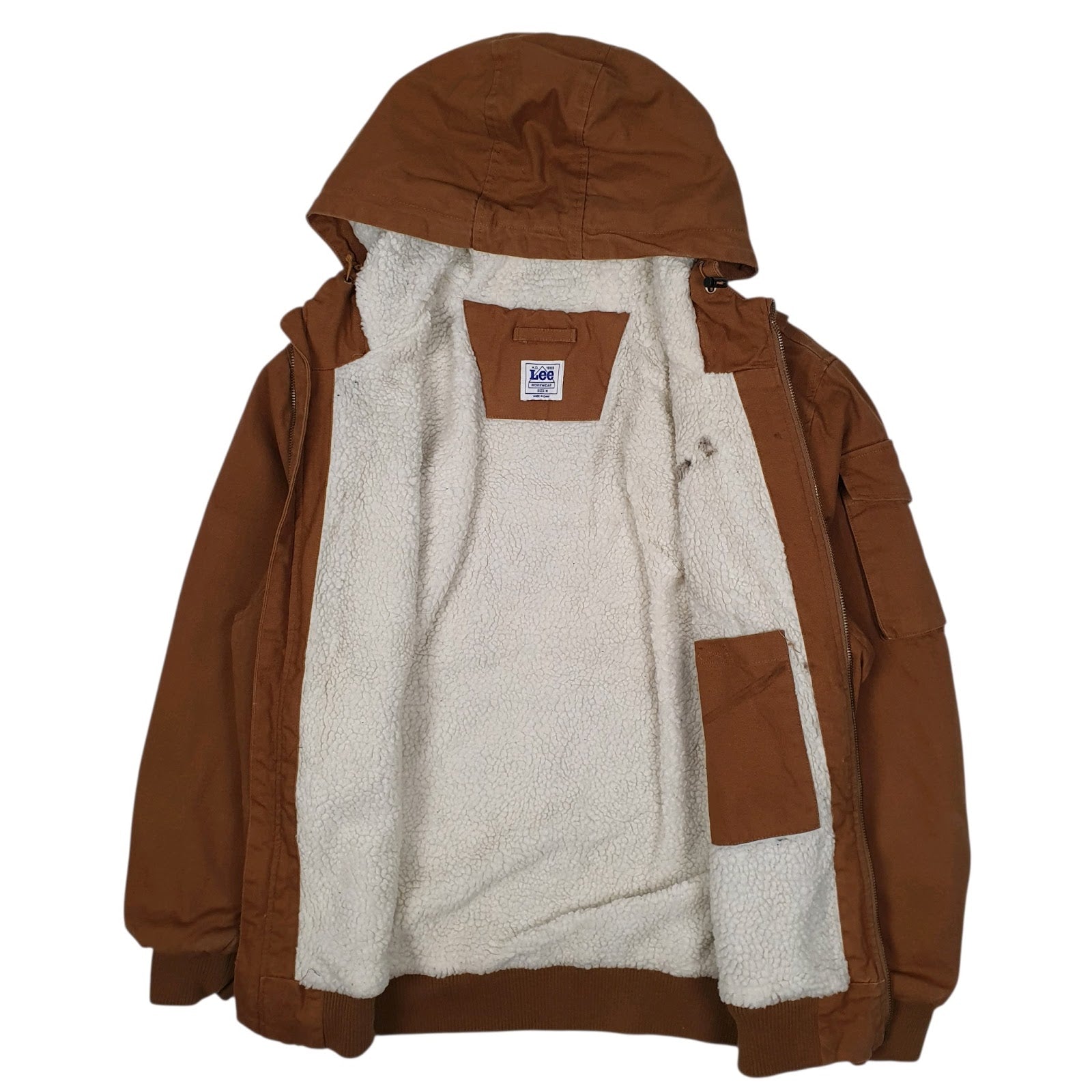 Mens Brown Lee Sherpa Lined Active  Coat