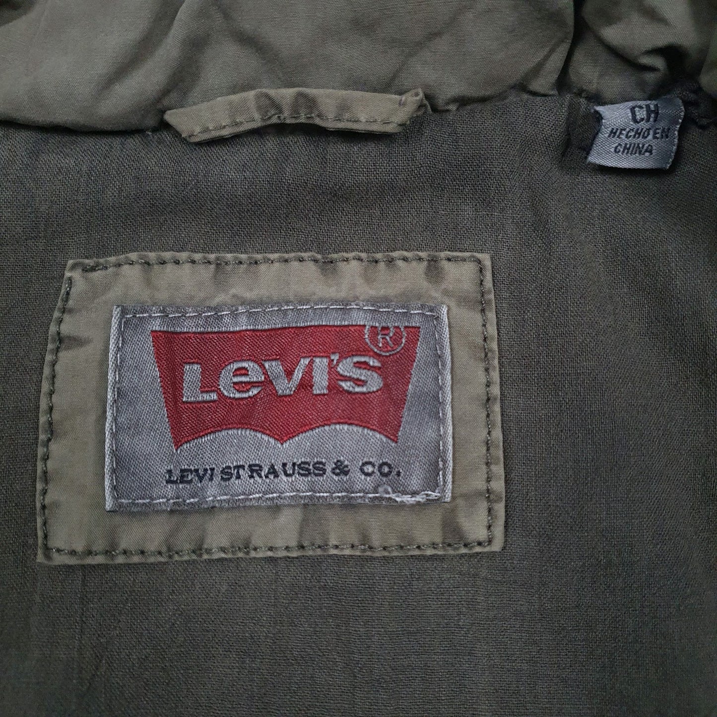 Mens Green Levis Hooded  Coat