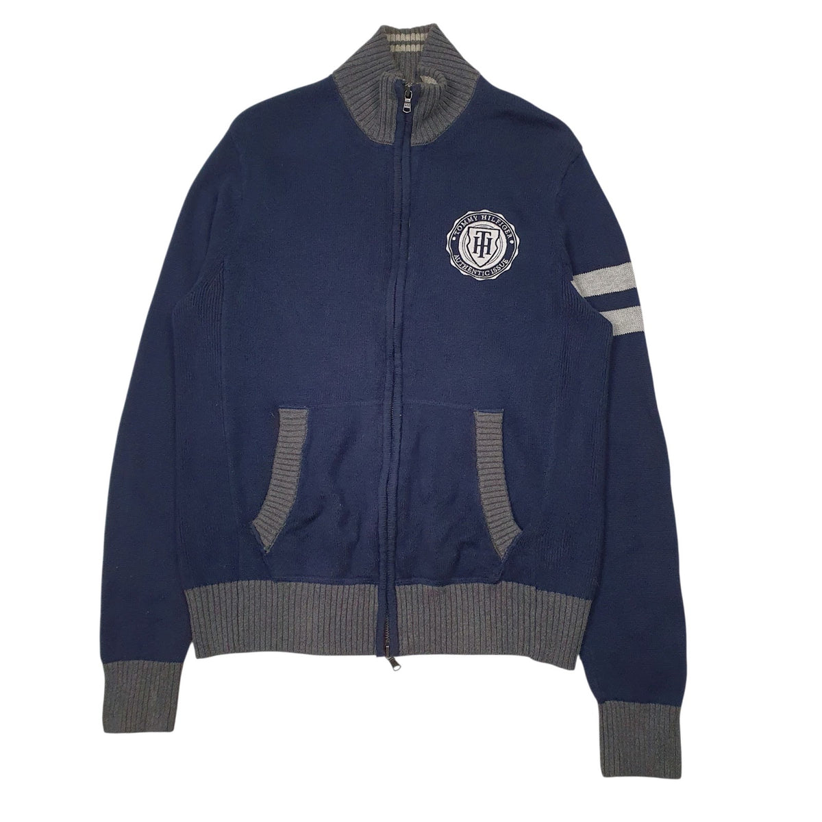 Mens Navy Tommy Hilfiger Knit Full Zip Jumper