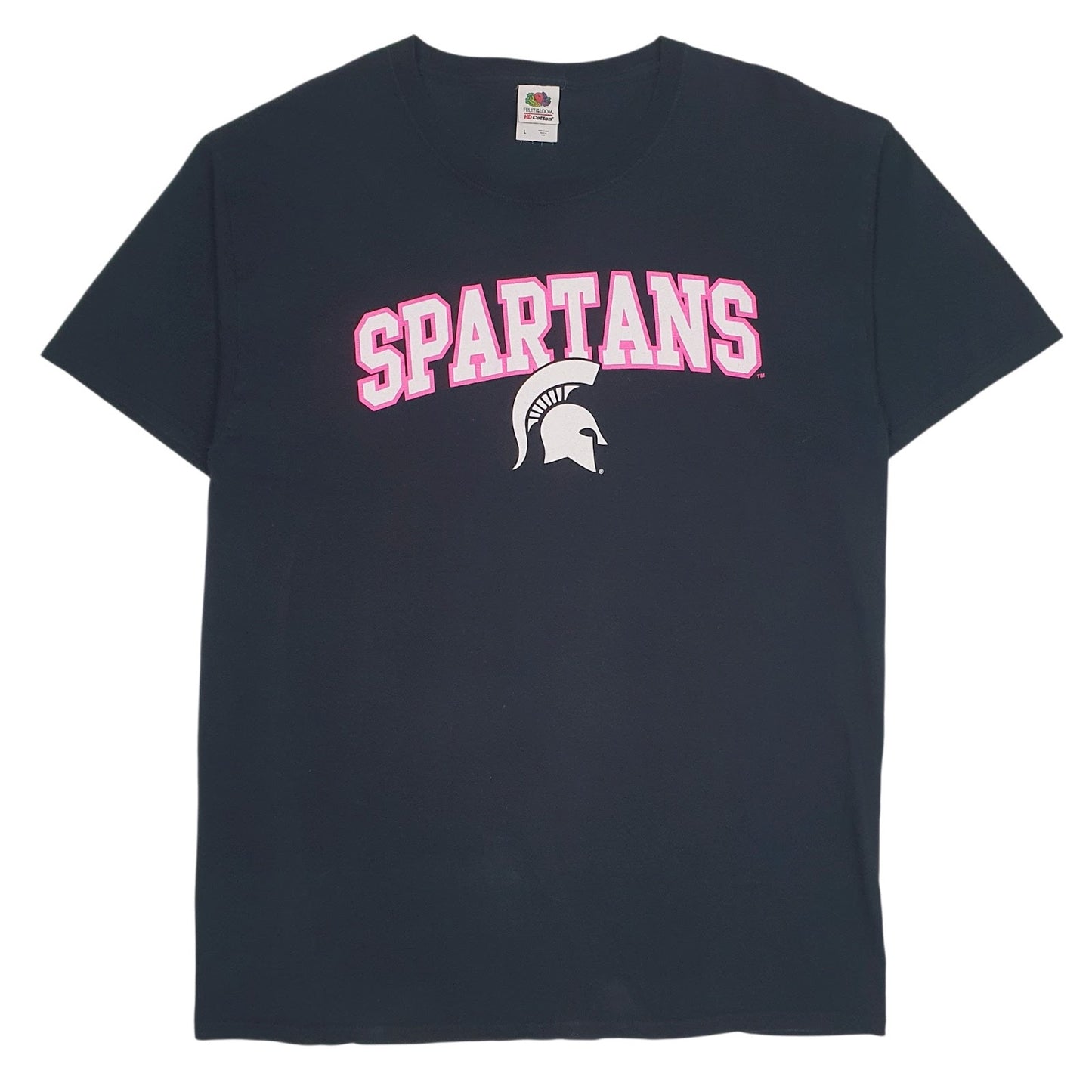 Mens Black Fruit Of The Loom Spartans Short Sleeve T Shirt