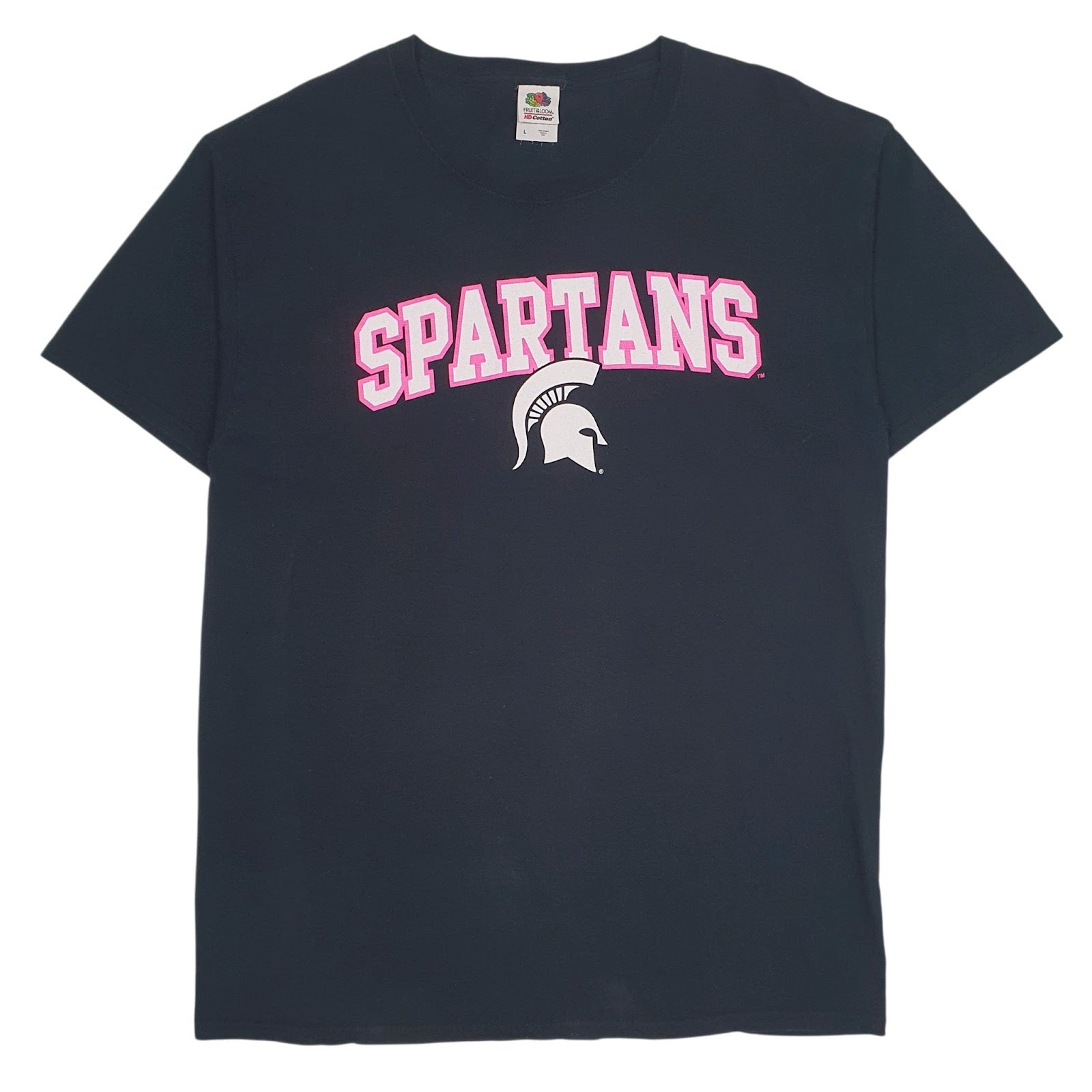 Mens Black Fruit Of The Loom Spartans Short Sleeve T Shirt