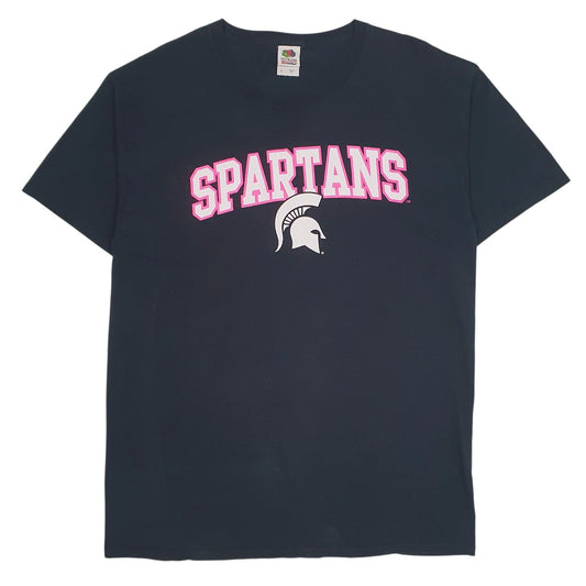 Mens Black Fruit Of The Loom Spartans Short Sleeve T Shirt