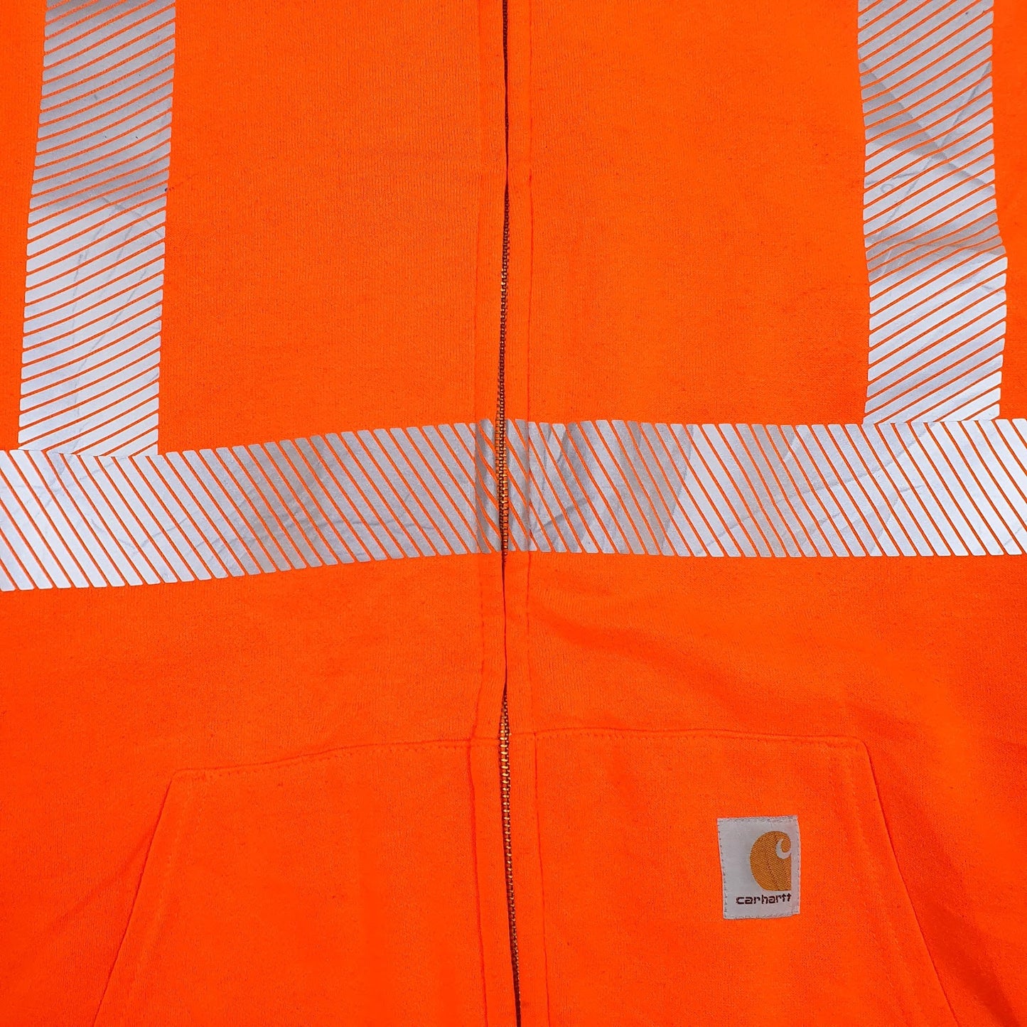Mens Orange Carhartt Workwear Hi-Vis Full Zip Jumper