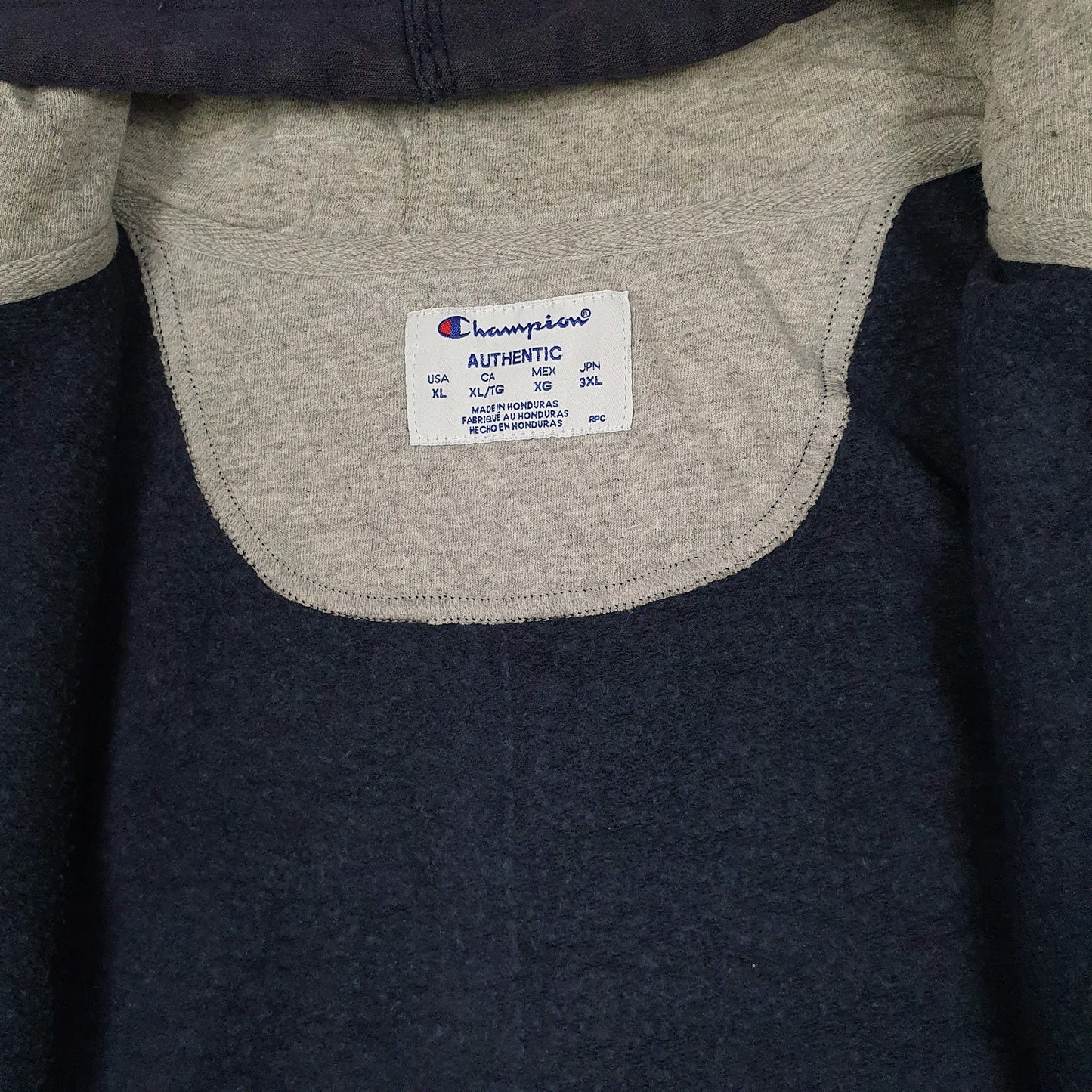 Mens Navy Champion Hoodie Full Zip Jumper
