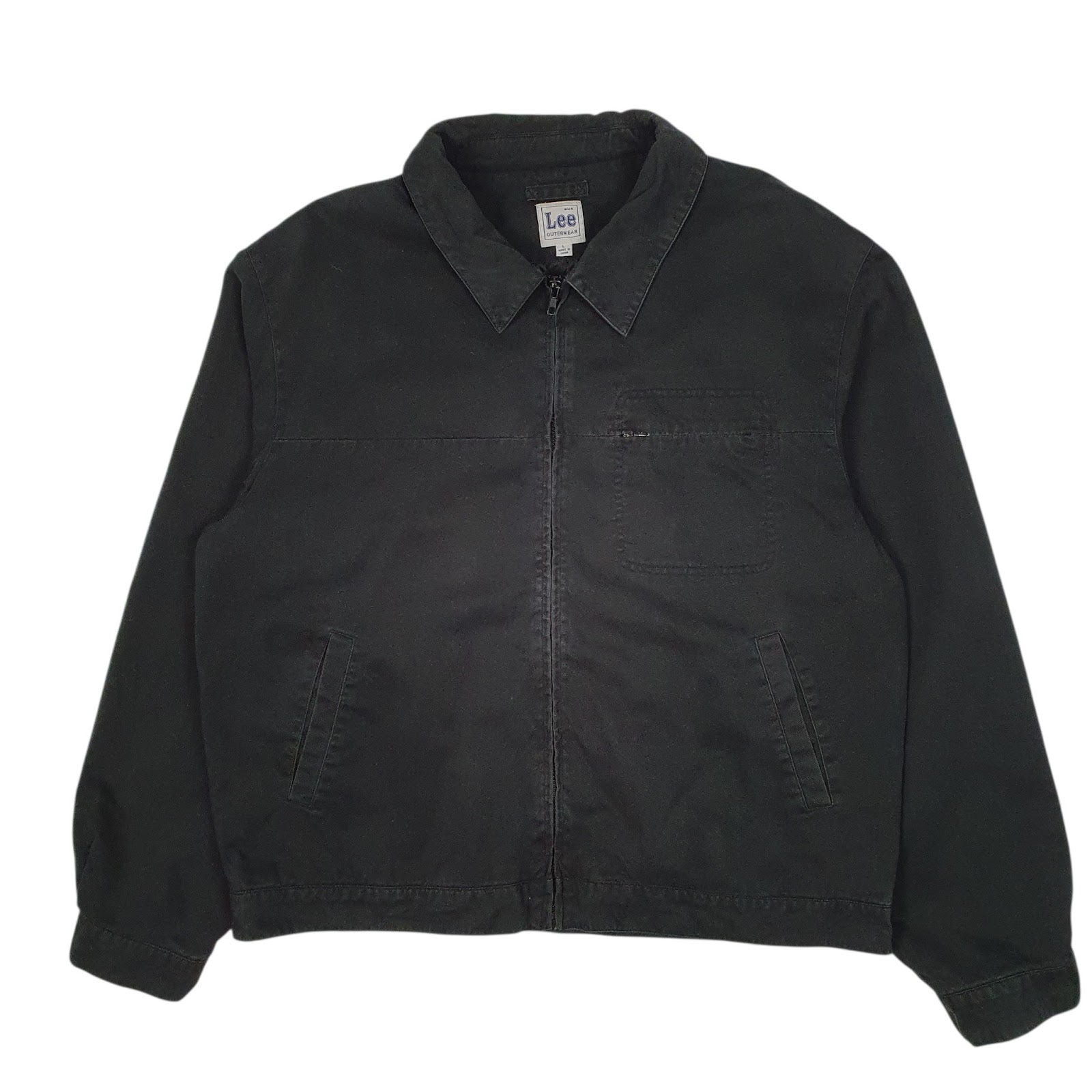 Mens Black Lee Bomber Windbreaker  Coat