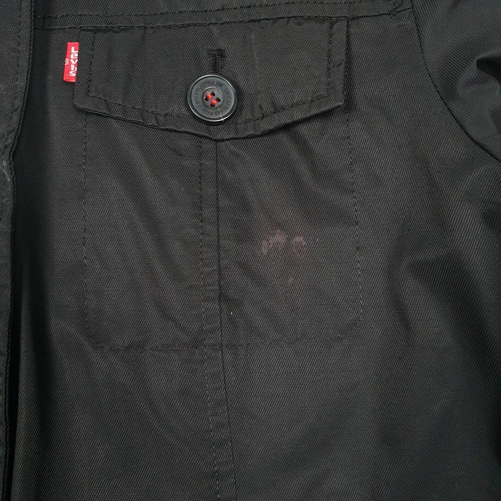 Womens Black Levis Sherpa Lined Full Zip Coat