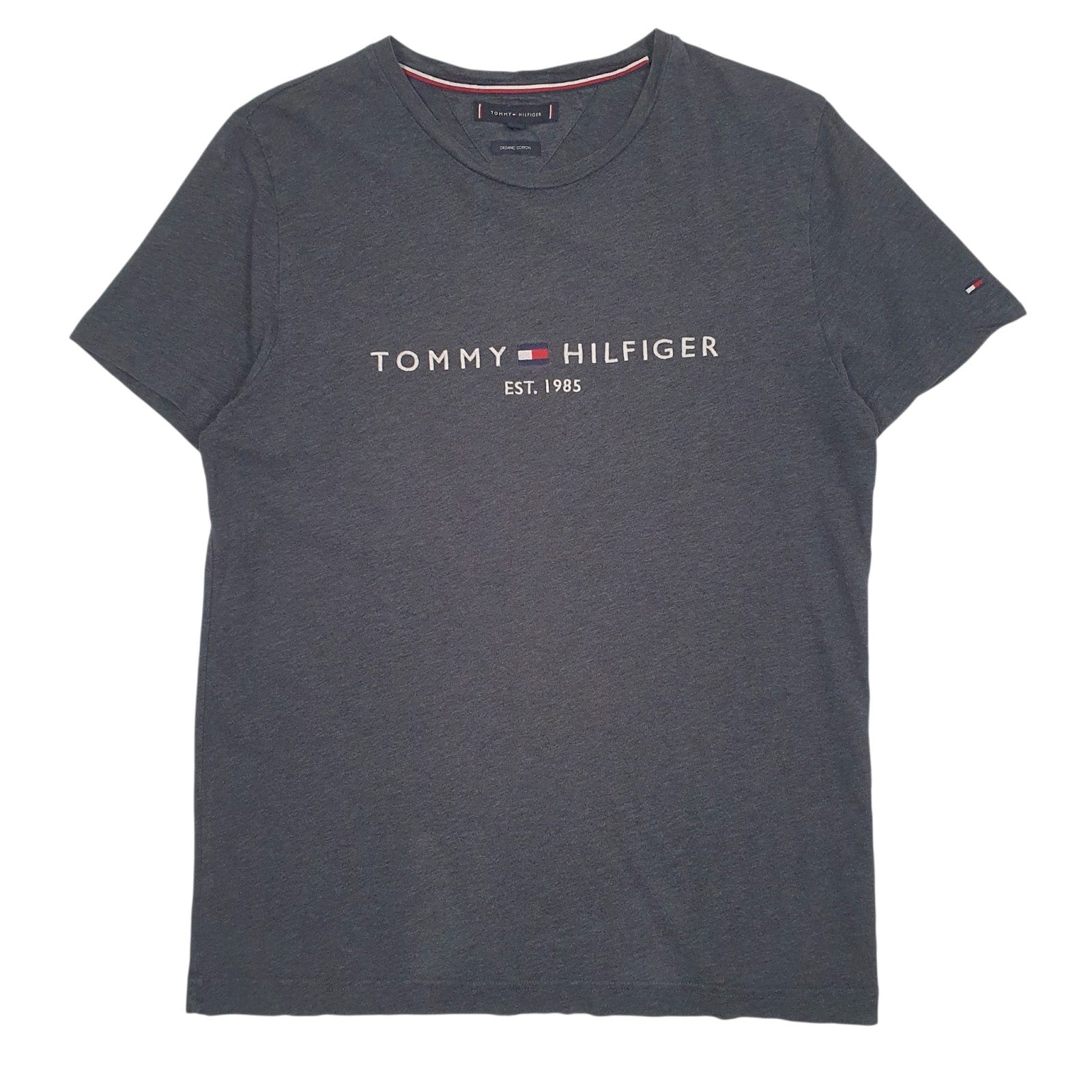 Mens Grey Tommy Hilfiger Spellout Short Sleeve T Shirt