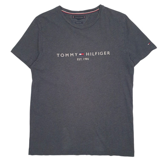 Mens Grey Tommy Hilfiger Spellout Short Sleeve T Shirt