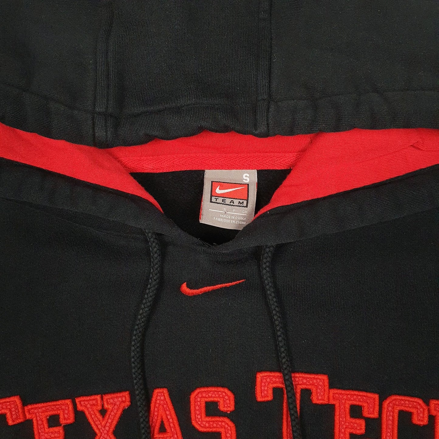 Mens Black Nike Team Texas Tech Vintage 2000s Hoodie Jumper