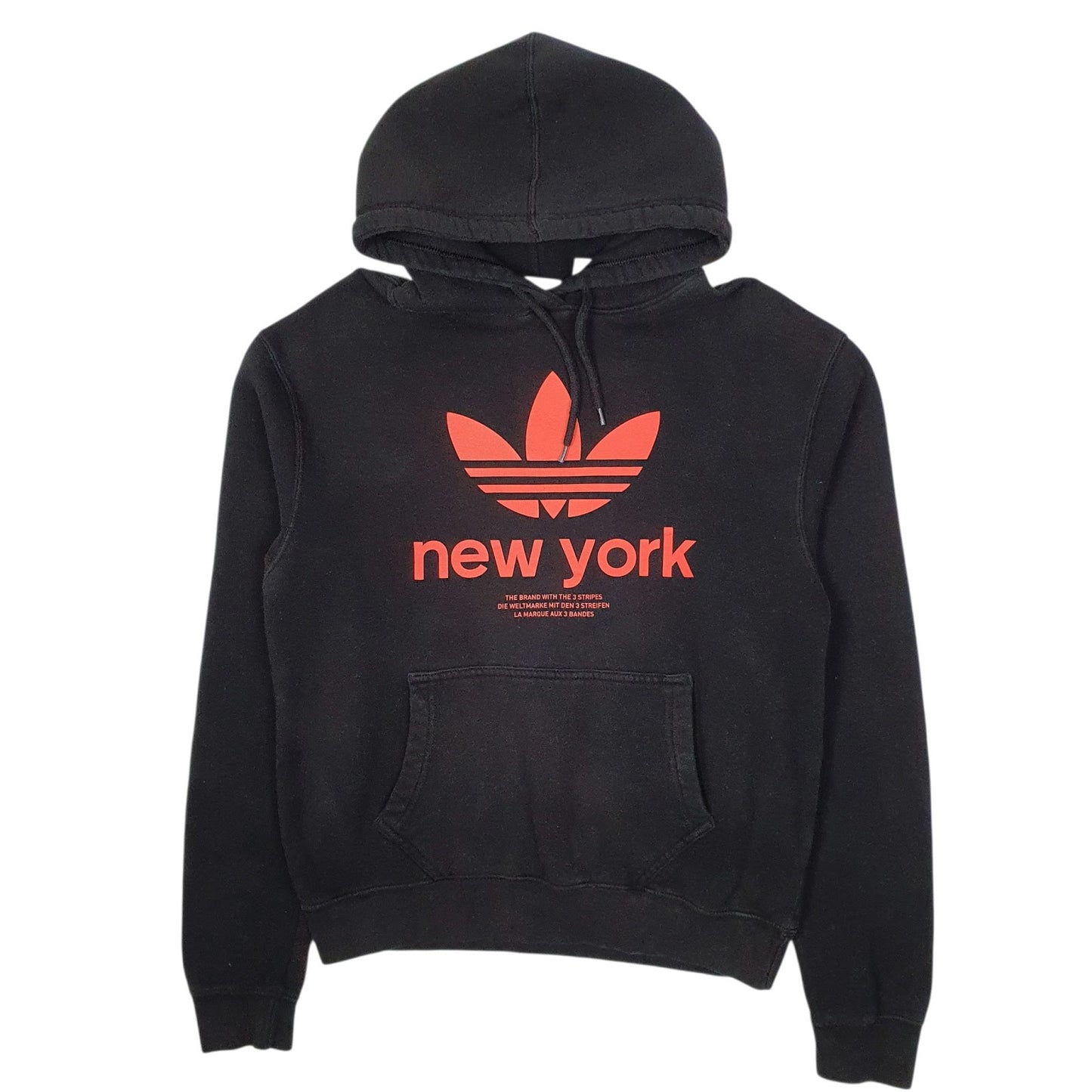 Mens Black Adidas New York Hoodie Jumper