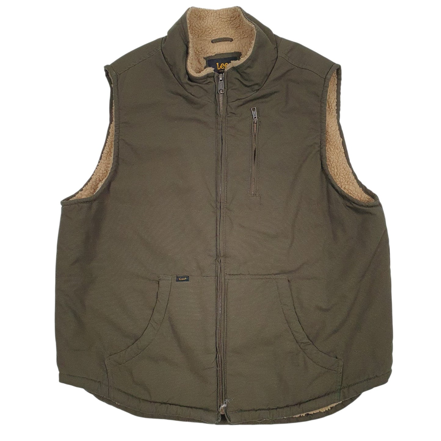 Mens Green Lee Workwear Sherpa Lined  Coat