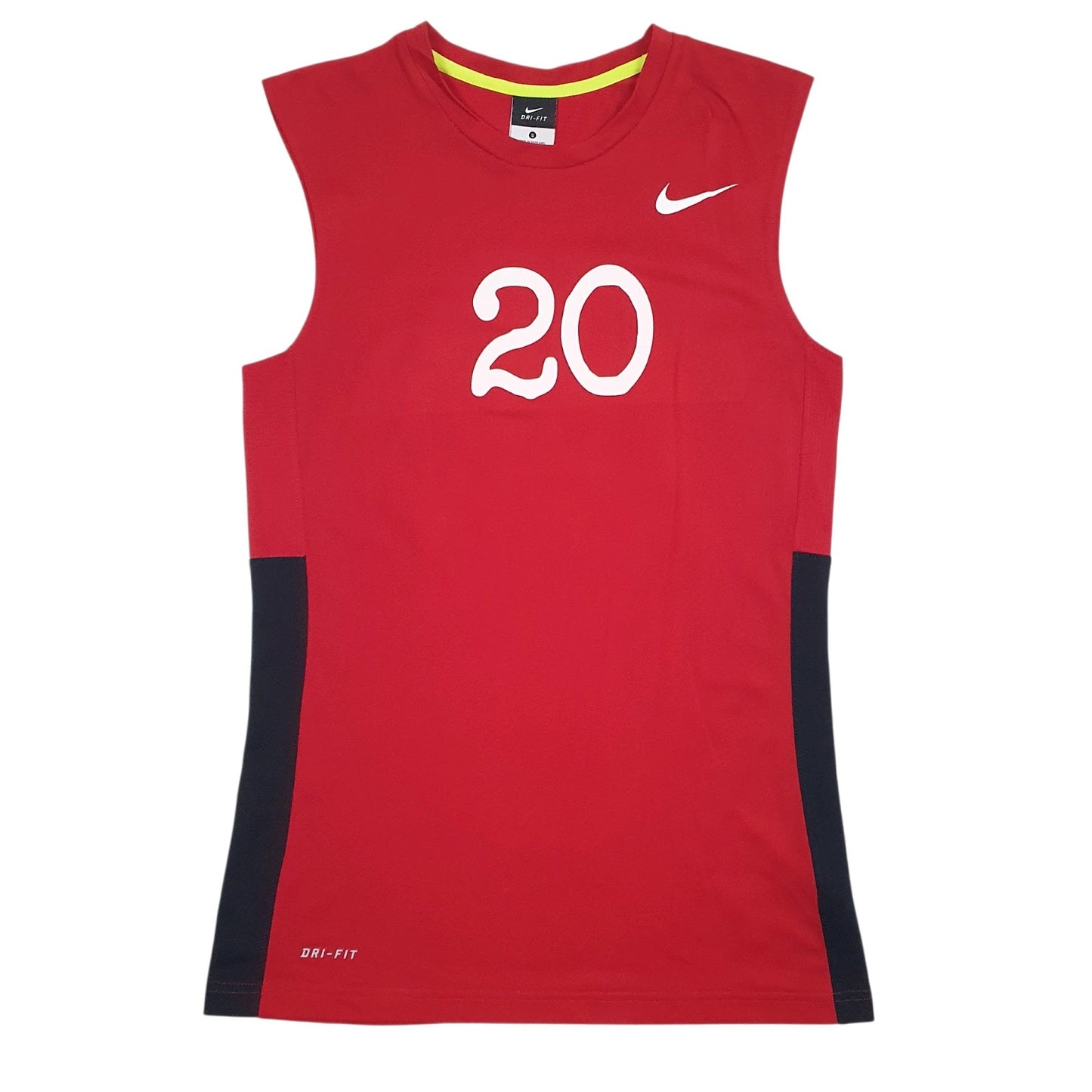 Mens Red Nike Vest Dri-Fit Sleeveless T Shirt