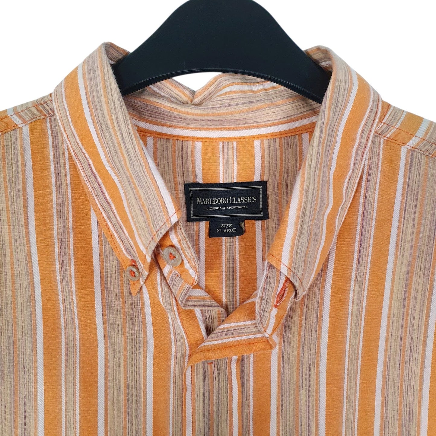 Mens Orange Marlboro Classics Vintage 90s  Shirt