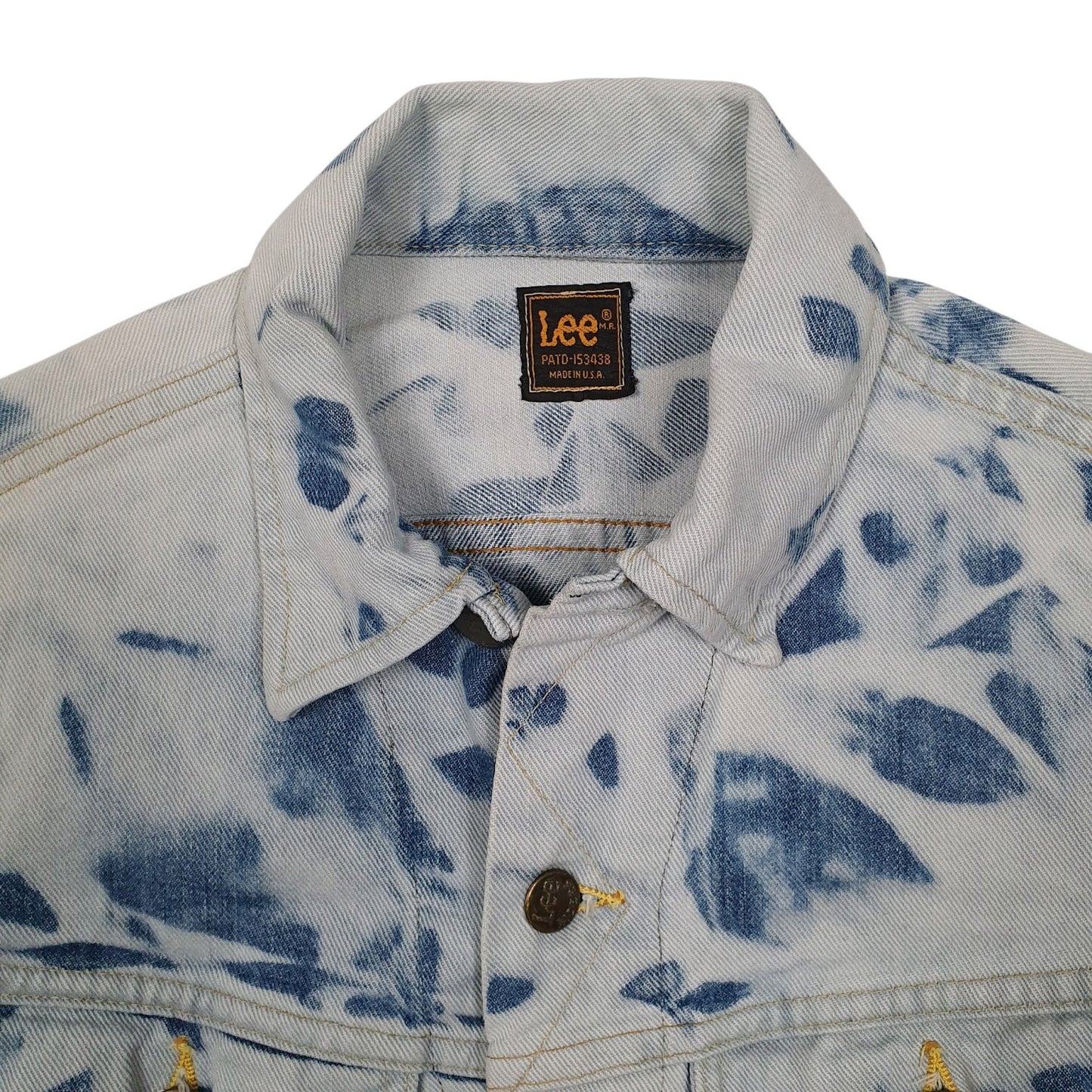 Womens Blue Lee Acid Wash Vintage 1990s Riders Turtle Neck Coat