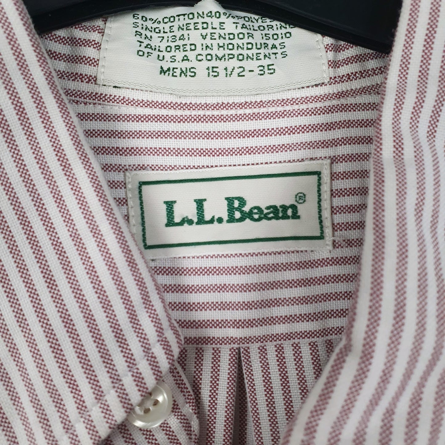 Mens Red L.L.Bean Vintage 90s  Shirt