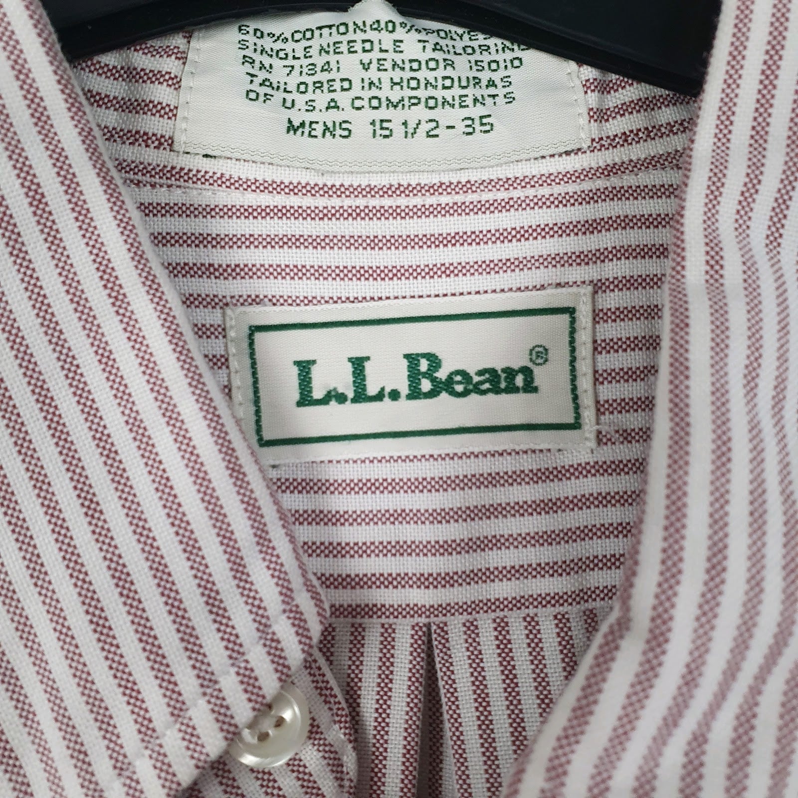 Mens Red L.L.Bean Vintage 90s  Shirt